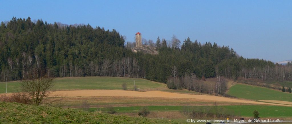 Wanderung Burgruine Altnussberg im Geiersthal Aussichtspunkt