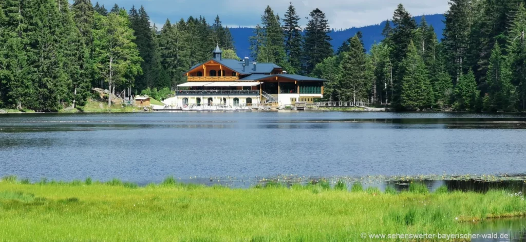 Arberseehaus am Arbersee Waldkugelbahn am Arbersee neben dem Arberseehaus