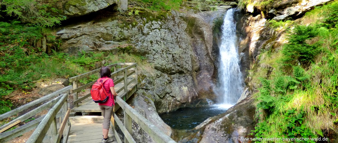 bodenmais-hochfall-bayerischer-wald-wanderziele-wasserfall-holzbrücke