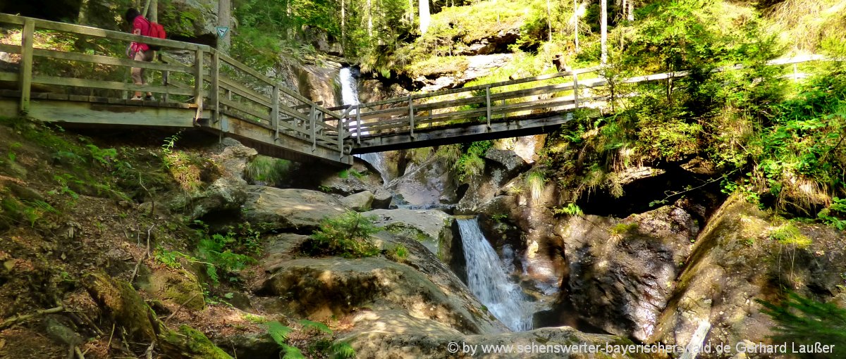 Wasserfall Bayerischer Wald Klamm, Wasserfälle und Schluchten Bodenmais Wanderung zum Hochfall Wasserfall Bayerischer Wald