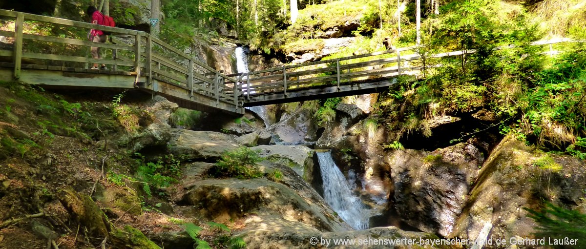 Bodenmais Wanderung zum Hochfall Wasserfall Bayerischer Wald