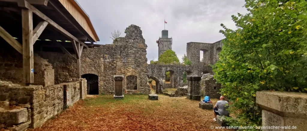 Ruinen und Mauerreste der Burg Brennberg Wandern zur Burgruine Brennberg