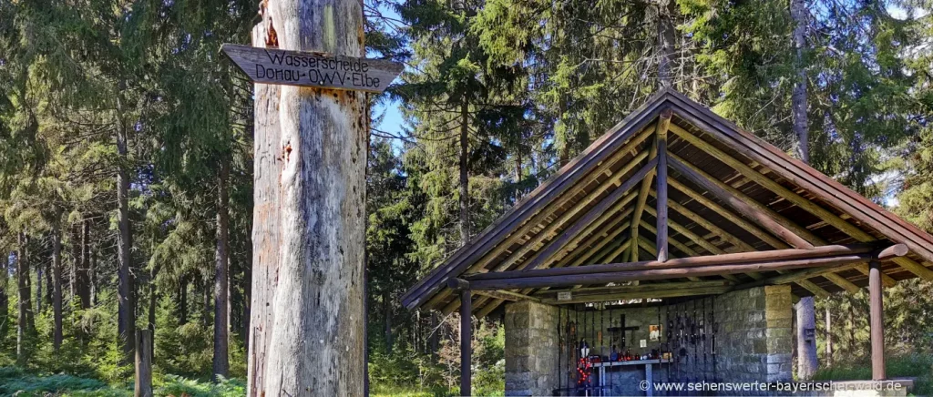 Wanderweg Pfaben - Wasserscheide Donau Elbe bei der Dreifaltigkeitskapelle