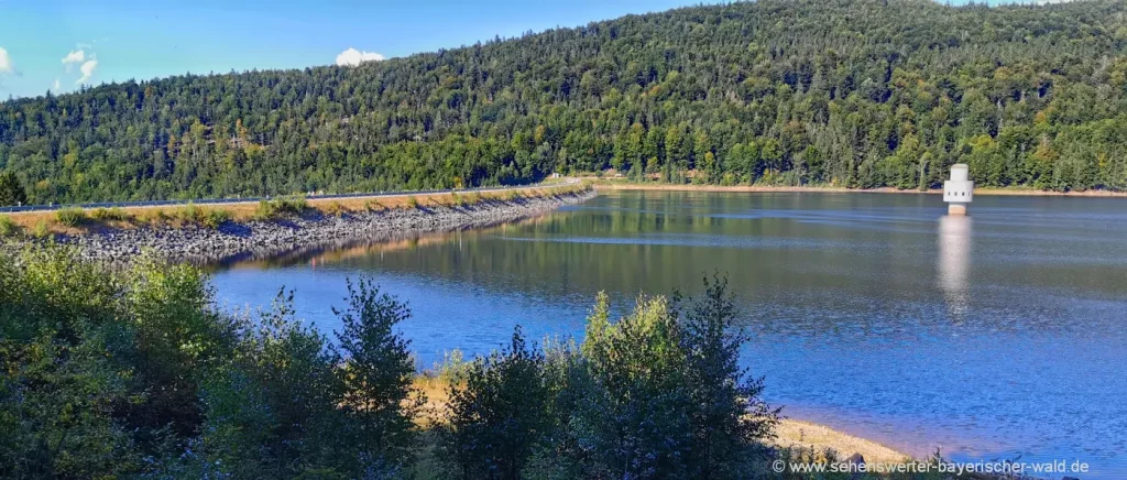 Rundweg Trinkwassertalsperre Frauenau mit Staudamm Rundwanderweg Trinkwassertalsperre Frauenau - Staudamm