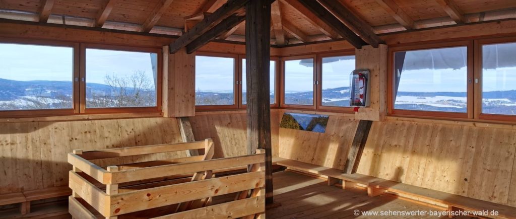 Wanderung zum Bayernwarte Aussichtsturm bei Furth im Wald Drachensee