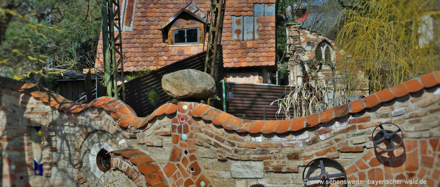 Technik Entdeckungspfad im Erlebnisgarten Flederwisch Erlebnismuseum Flederwisch in Furth im Wald im Bayerischen Wald