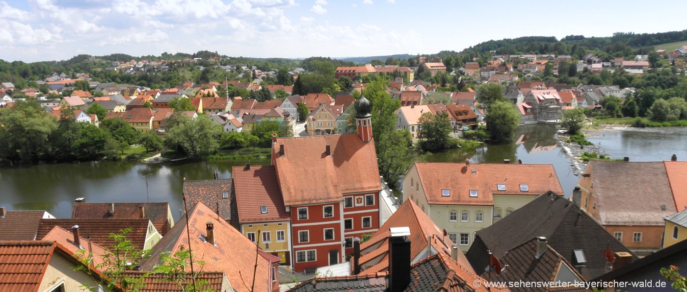 Wandern am Rundweg zur Burgruine Kallmünz Aussichtspunkt im Naabtal