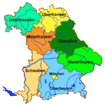 Landkarte von Bayern Karte mit Regierungsbezirke