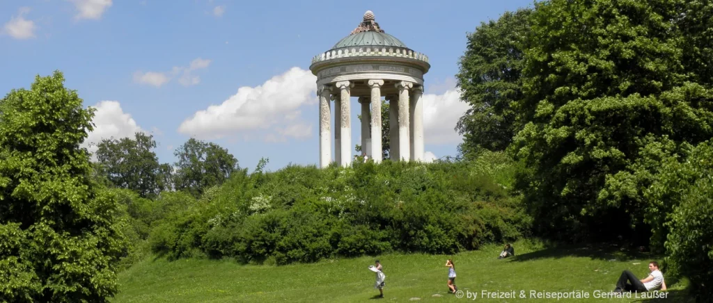 Beliebtes Ausflugsziel in München Englischer Garten Monopteros