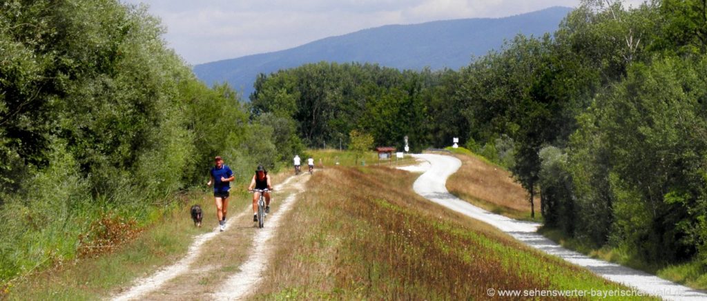 Radweg an der Isar bei Plattling Wanderwege in Niederbayern