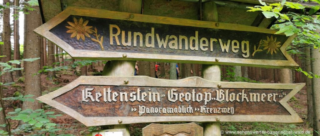 Rundweg Prackenbach mit Kesselbodenkapelle und Geotop Blockmeer Wanderweg ab Prackenbach zur Kesselboden Kapelle, Keltenstein, Blockmeer