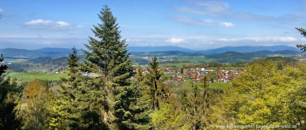 Wandern am Rattenberger Höhenweg zum Aussichtspunkt Hochberg