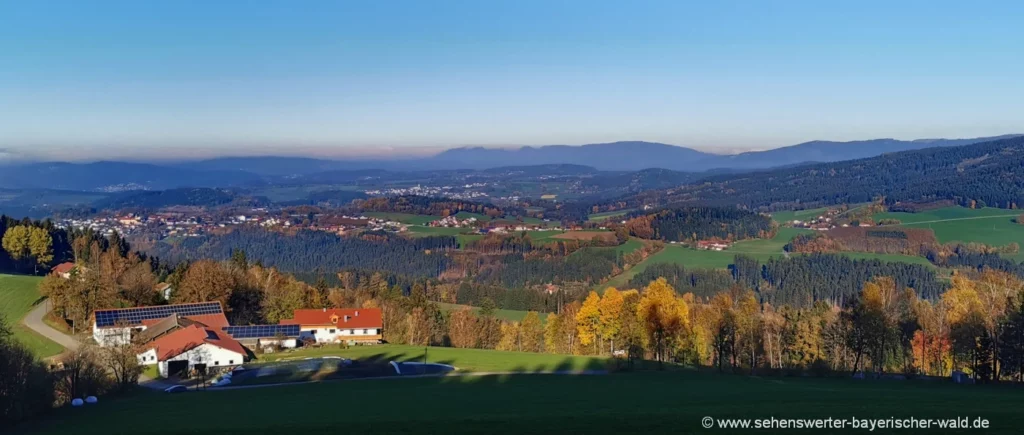 Wanderweg zum Kreuzhaus und zur Hanslhütte Aussichtspunkt oberhalb Zierling 