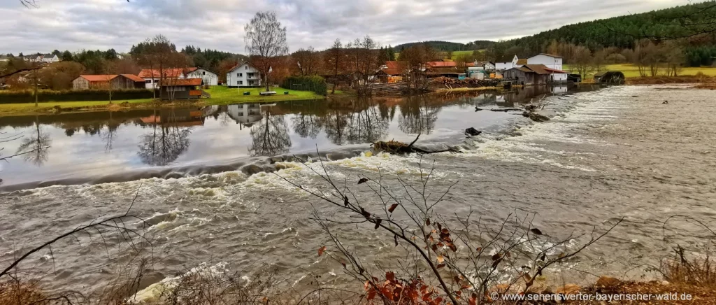 Regen Fluss bei Wiesing am Wanderweg zum Heilbrünnl