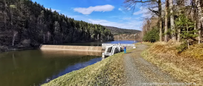 Rötz Eixendorfer Stausee Rundweg Neunburg Staumauer