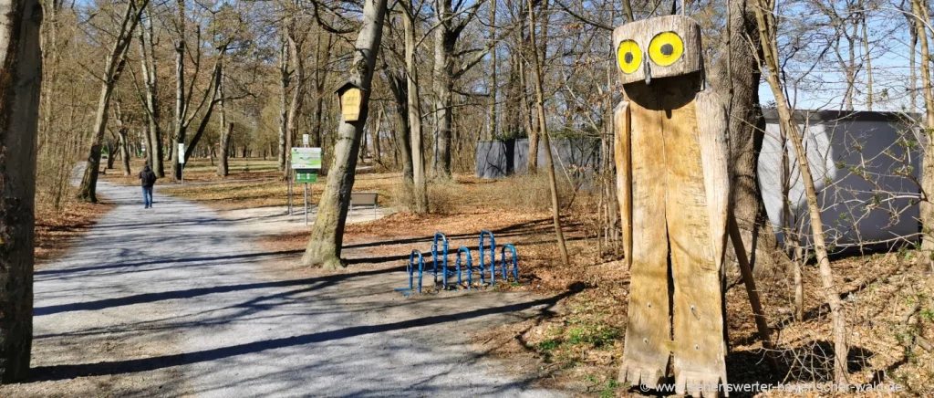 Rundweg im Stadtpark Straubing mit Vogellehrpfad