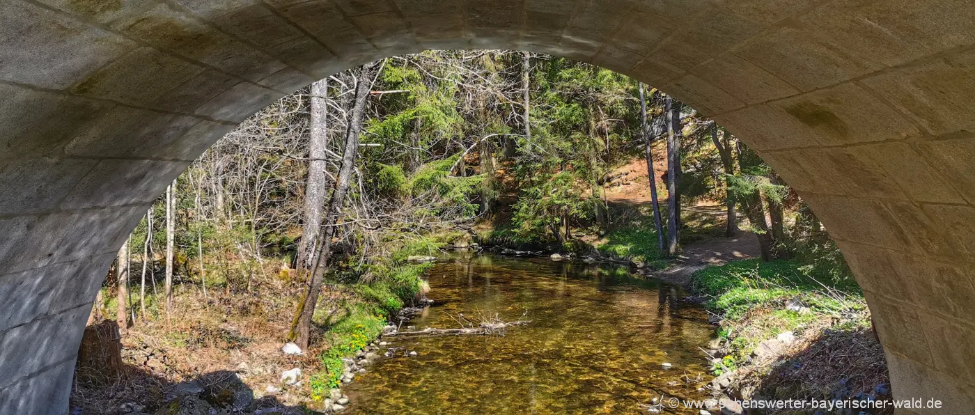 Liebesweg Viechtach Liebestal Rundweg Bach Wanderung Brücke