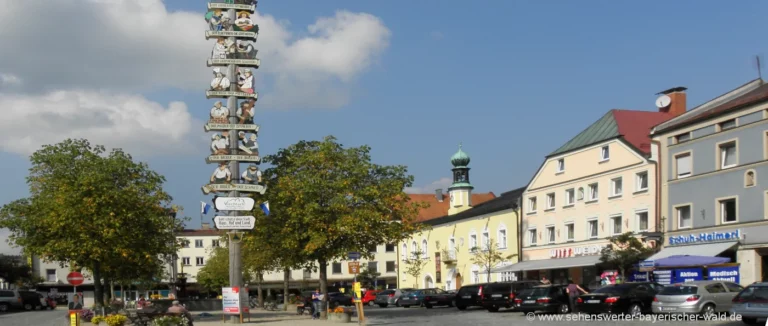 Ausflugsziele Viechtach Sehenswürdigkeiten Stadtplatz Freizeittipps