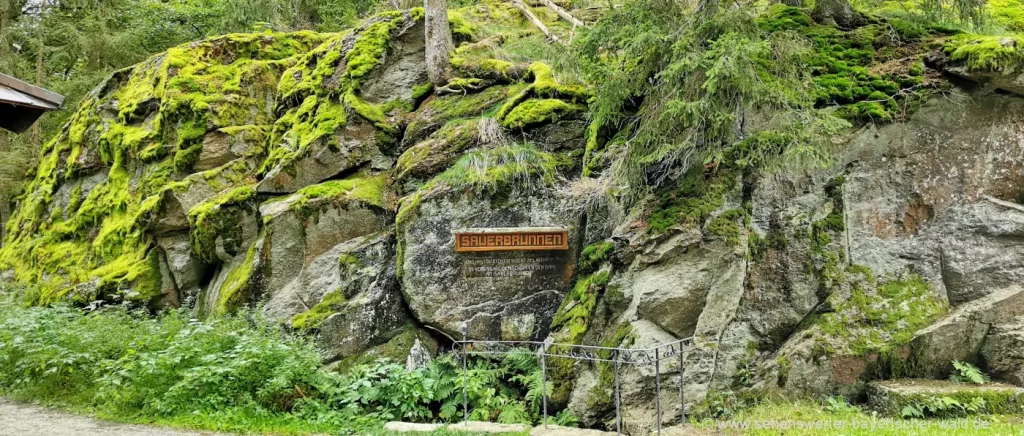 Wanderweg Waldnaabtal in der Oberpfalz Sauerbrunnen im Fels