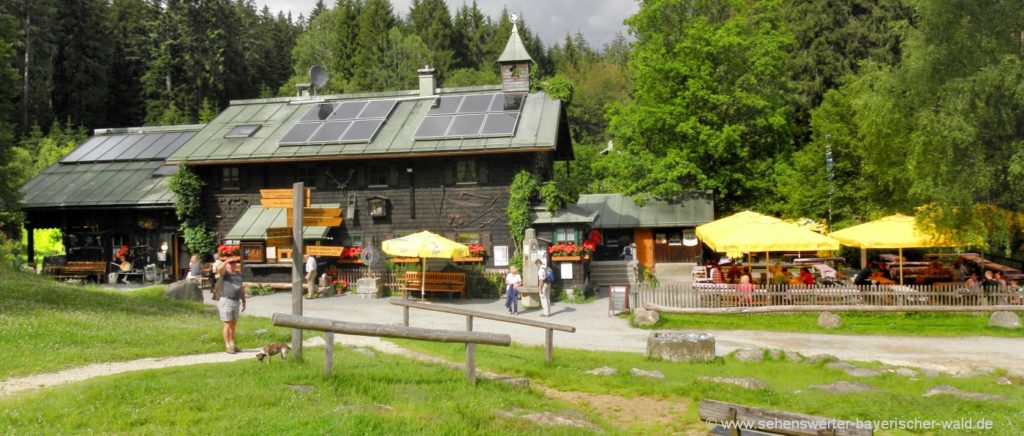 Zwieseler Schwellhäusl Biergarten und Gaststätte Wandern zum Zwieseler Schwellhäusl Trifter Klause am Schwellsteig